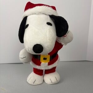 Gemmy Peanuts Snoopy Santa Claus Animated Waddler Plush Christmas Holiday 11in